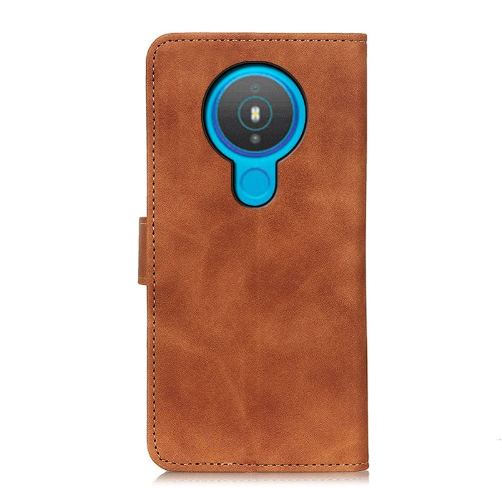 Nokia 1.4 KHAZNEH Retro Leather Wallet Case - Brown