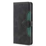 Nokia 1.4 Rustic Two-tone Leather Wallet Case - Black / Green