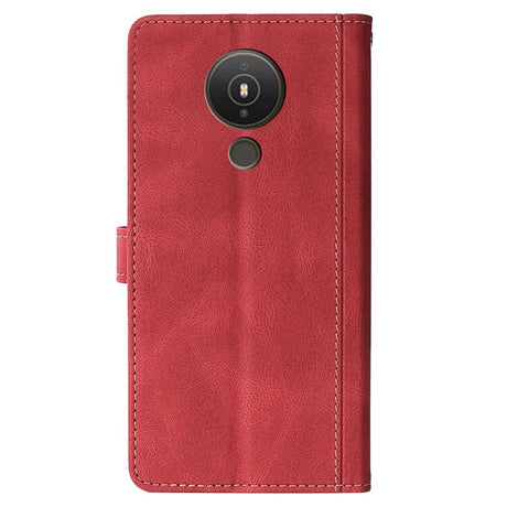 Nokia 1.4 Rustic Two-tone Leather Wallet Case - Red / Black