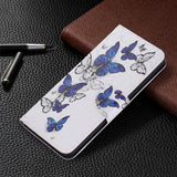 Nokia 1.4 Leather Wallet Case - Blue & White Butterflies