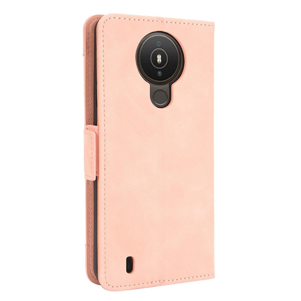 Nokia 1.4 Leather Case w. Stand / Card Holder & Extra Card Pocket - Pink