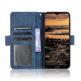 Nokia 1.4 Leather Case w. Stand / Card Holder & Extra Card Pocket - Blue