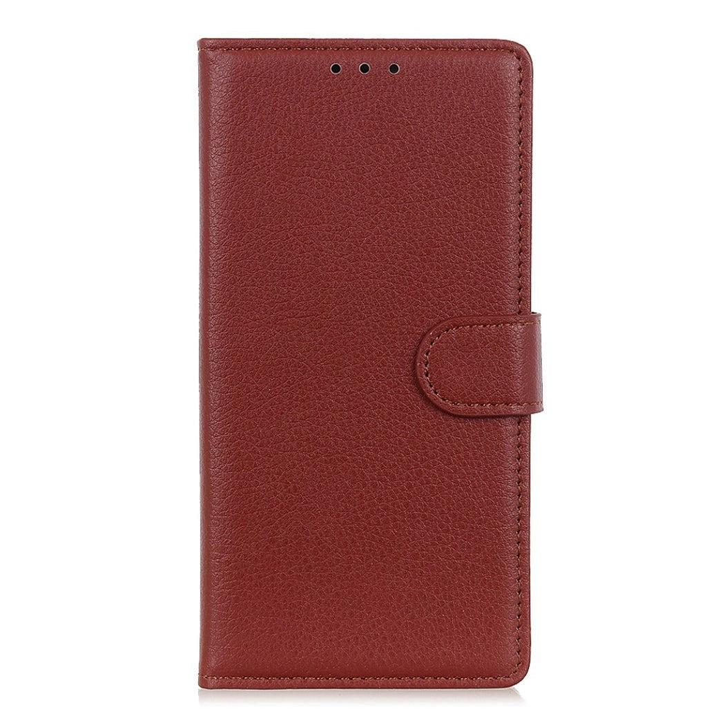 Nokia G50 Litchi Leather Wallet Case - Brown