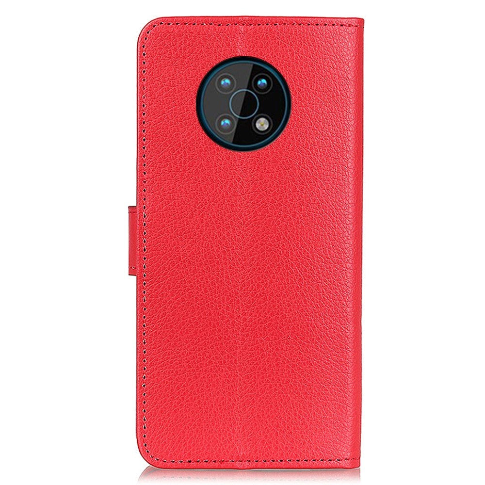 Nokia G50 Litchi Leather Wallet Case - Red