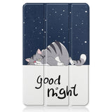 Nokia T20 Leather Case w. Folding & Standing - Good Night Cat