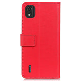 Nokia C2 2nd Edition PU Leather Wallet Case - Red