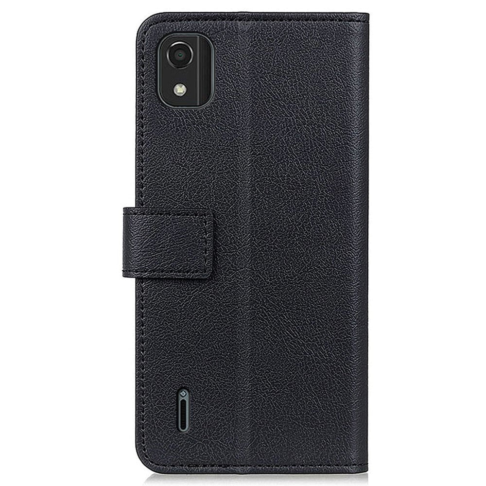 Nokia C2 2nd Edition PU Leather Wallet Case - Black