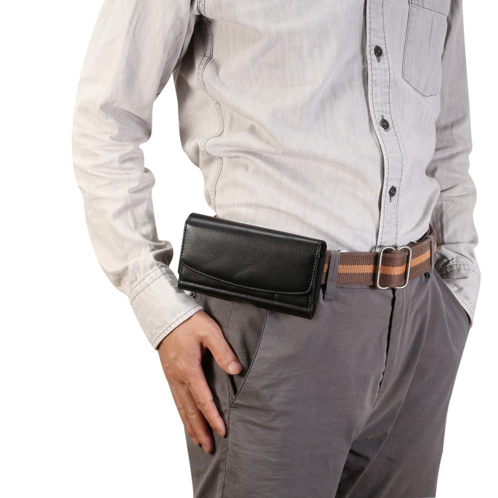 Soft Pouch Bag case - Belt bag Black - (Max . Phone: 170 x 87 x 18 mm)