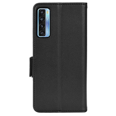 TCL 20L Ultra Litchi Leather Wallet Case - Black