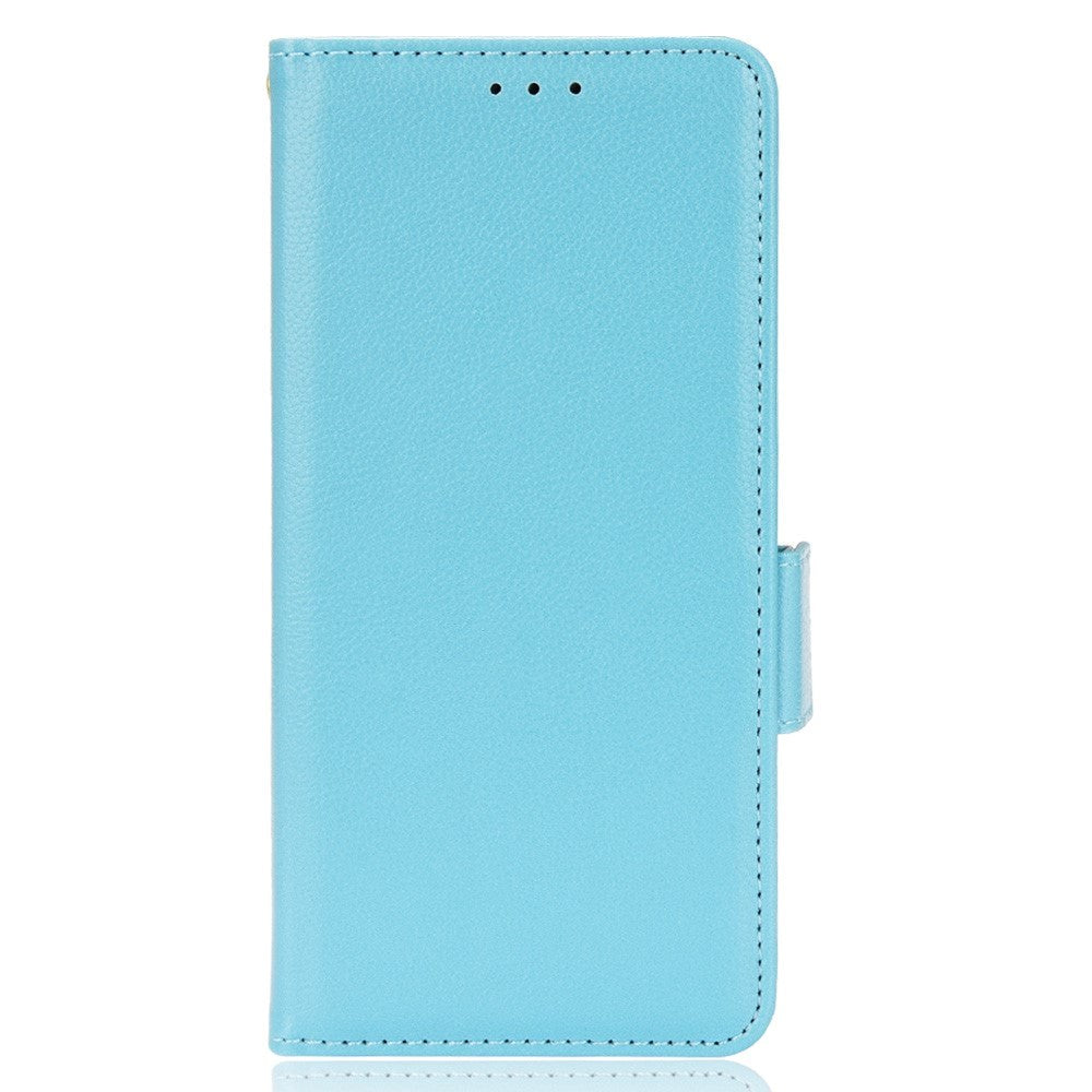 TCL 20L Ultra Litchi Leather Wallet Case - Turquoise