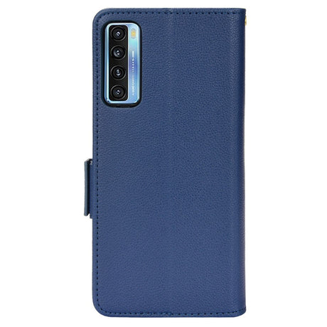 TCL 20L Ultra Litchi Leather Wallet Case - Blue