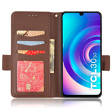 TCL 30 (4G) Ultra Litchi Leather Wallet Case - Brown