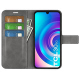 TCL 30 (4G) / (5G) Wallet Case & Stand - Grey