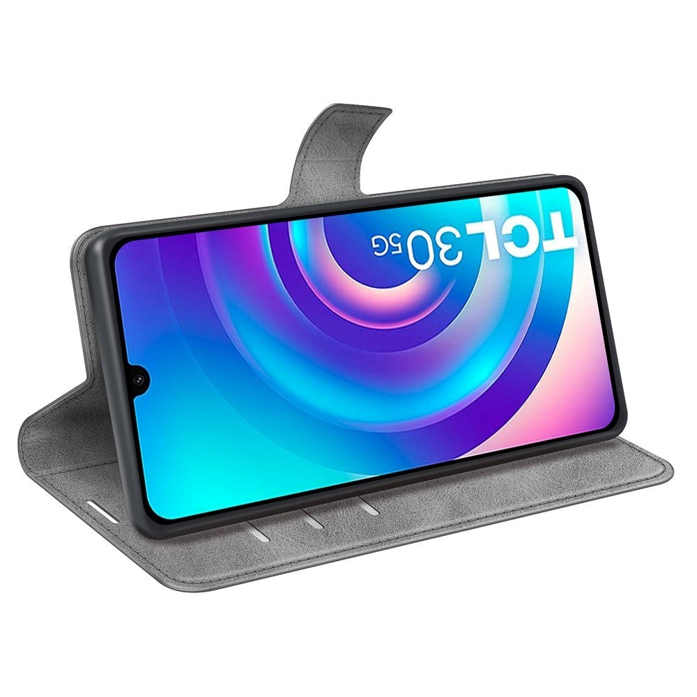 TCL 30 (4G) / (5G) Wallet Case & Stand - Grey