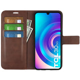 TCL 30 (4G) / (5G) Wallet Case & Stand - Dark Brown