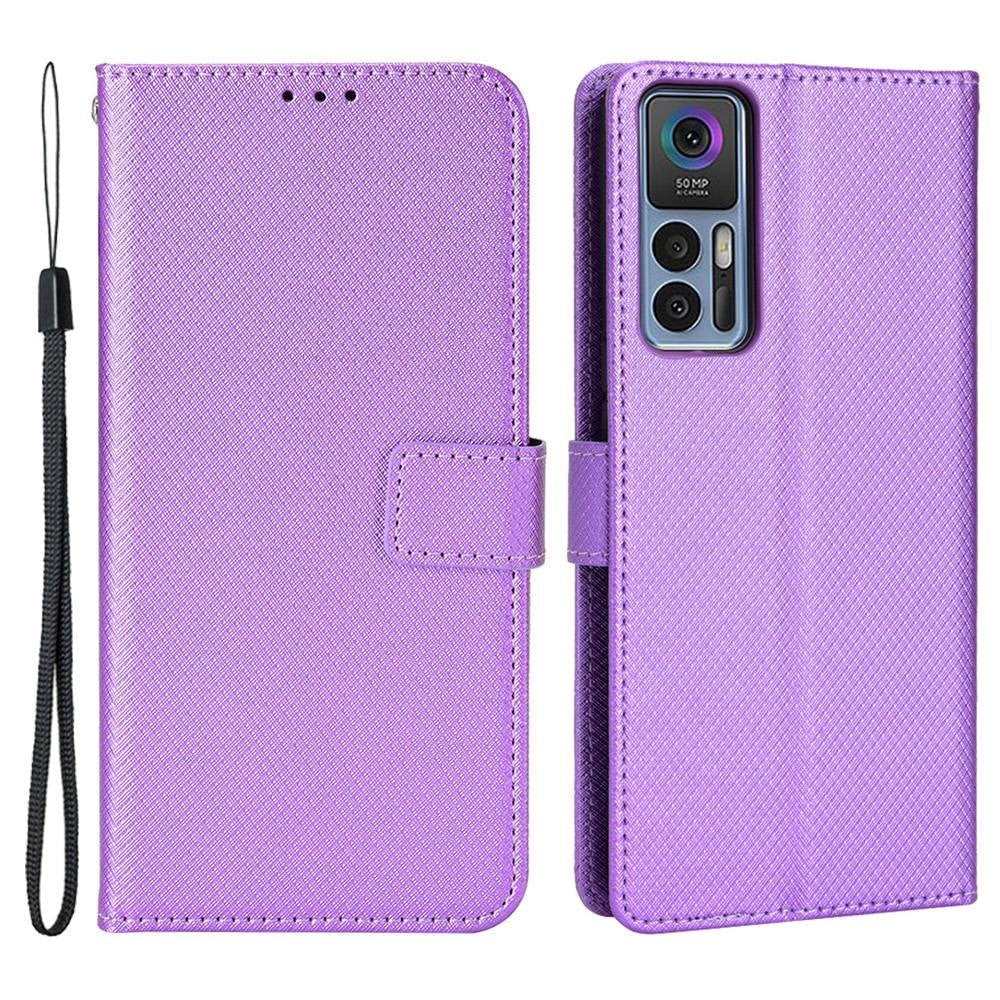 TCL 30 (4G/5G) / 30+ Leather Flip Case with Diamond Texture - Purple