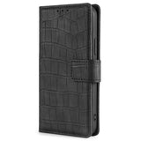 TCL 20L Crocodile Leather Wallet Case - Black