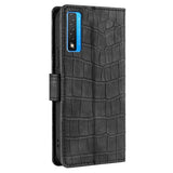 TCL 20L Crocodile Leather Wallet Case - Black