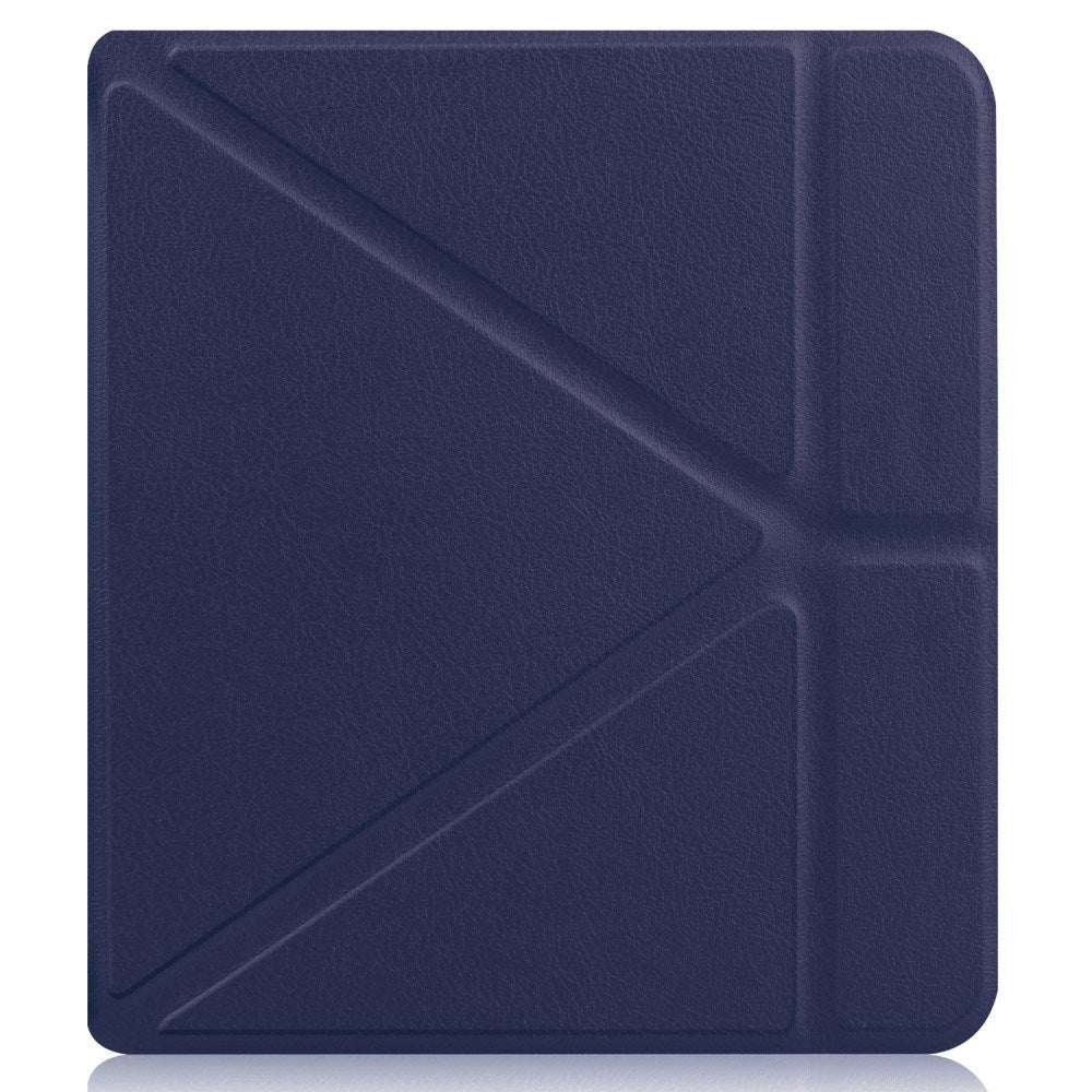 Kobo Libra 2 Origami Artificial Leather Flip Case w. Stand Function - Blue