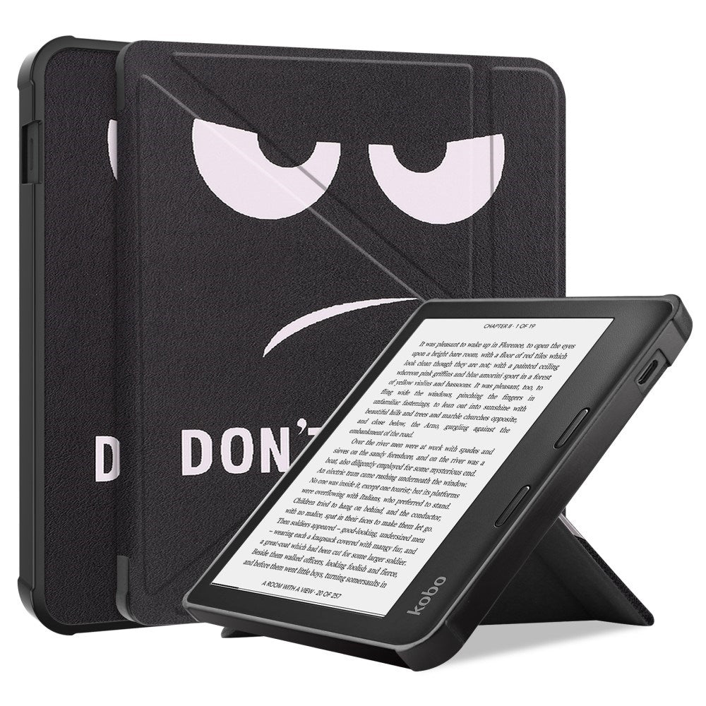 Kobo Libra 2 Origami Leather Flip Case - "Don't Touch Me"