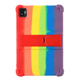 TCL Tab 10S Silicone Case w. Kickstand - Rainbow