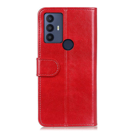 TCL 305 / 306 / 30 SE / 30E Leather Case w. Wallet - Red