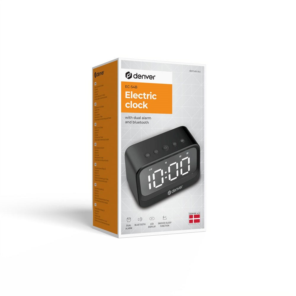 Denver EC-54B Digital Clock with Speaker - Black