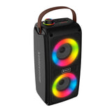 Denver Wireless Bluetooth Speaker with Dynamic Light & Handle - Black / Brown