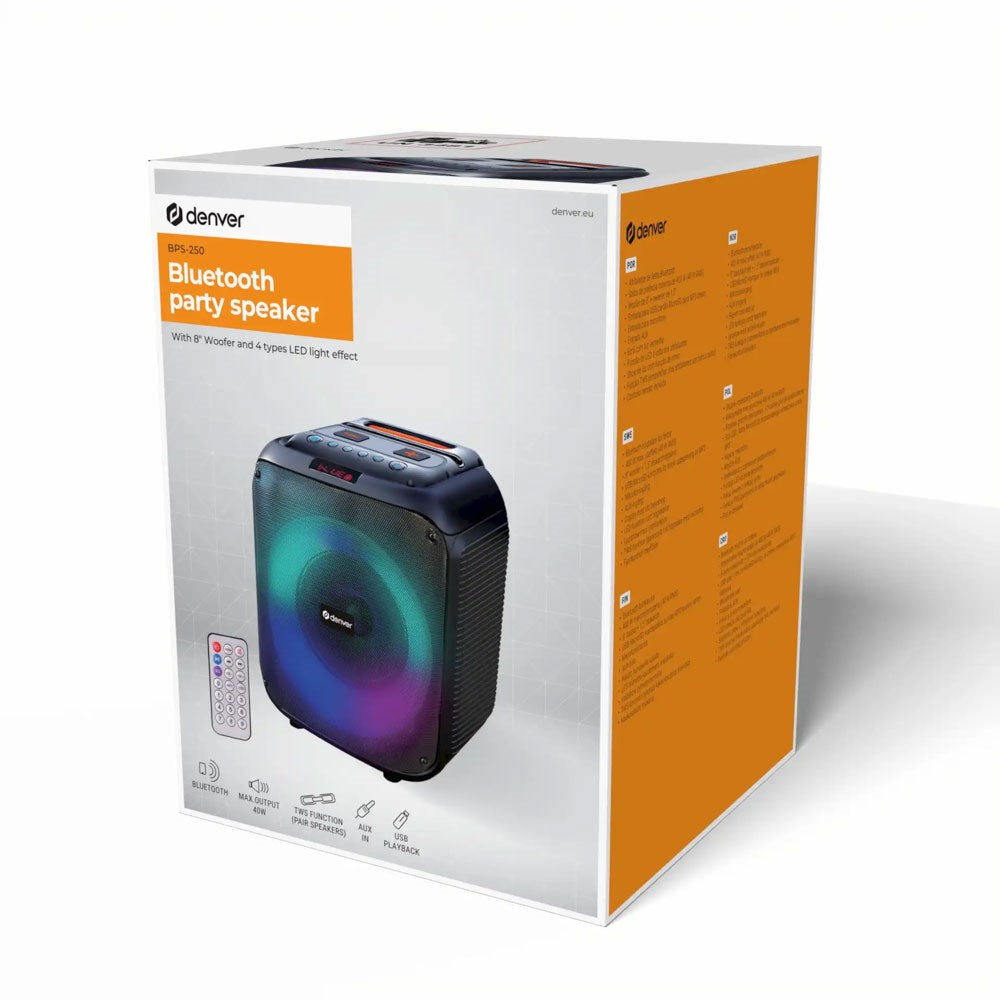 Denver BPS-250 Wireless Bluetooth Speaker - Black