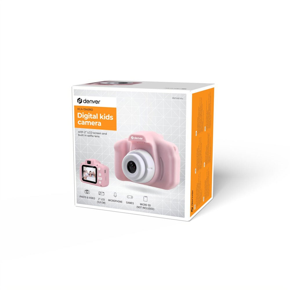 Denver KCA-1340RO Digital Camera for Kids with Built-in Games - Pink