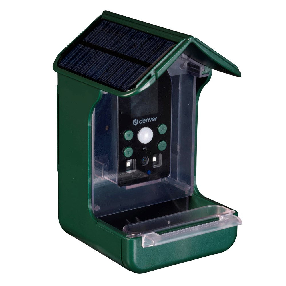 Denver Bird Feeder with Built-in Camera and Solar Charging - Green