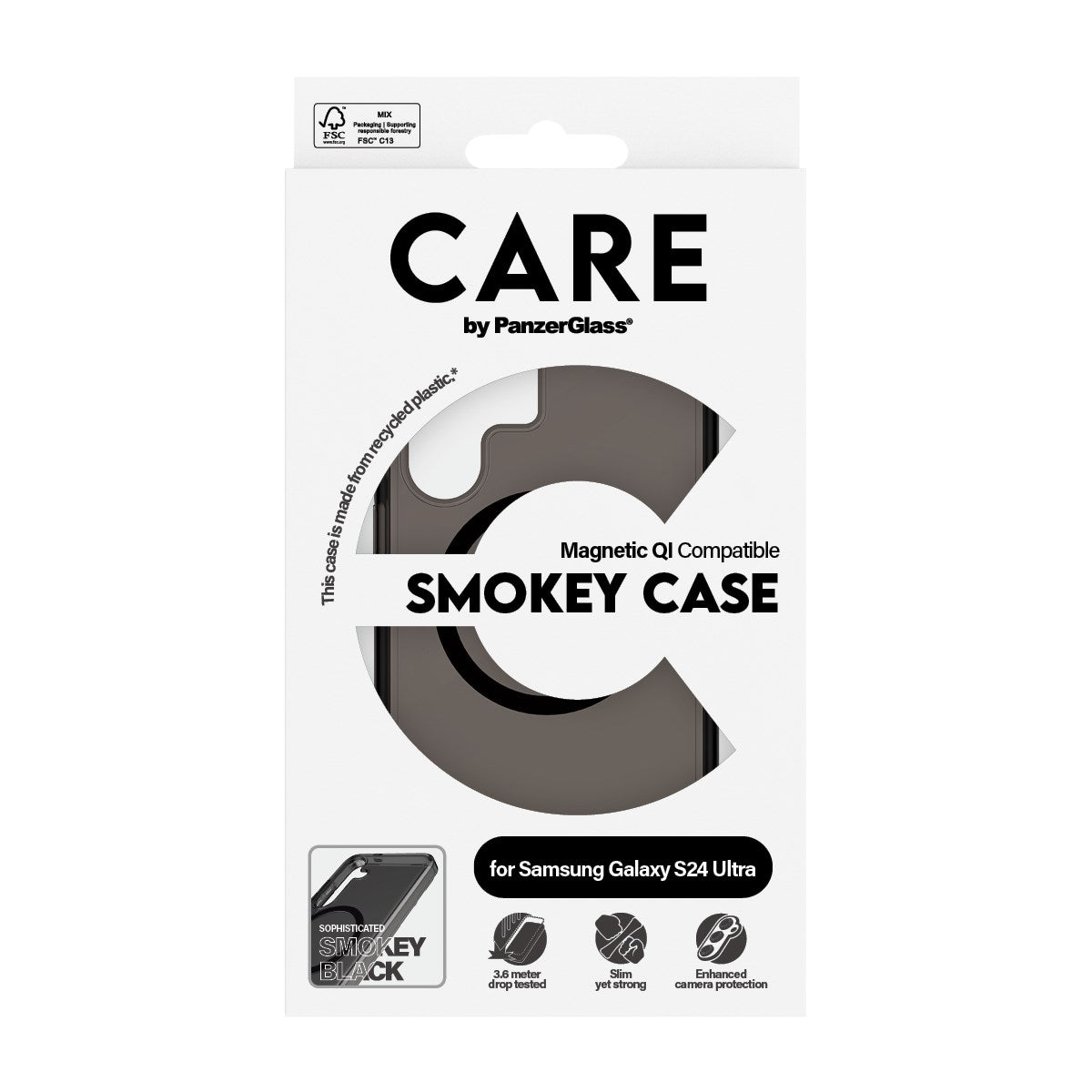 CARE by PanzerGlass Samsung Galaxy S24 Ultra FLAGSHIP Urban Combat Case - MagSafe Compatible - Smokey / Black