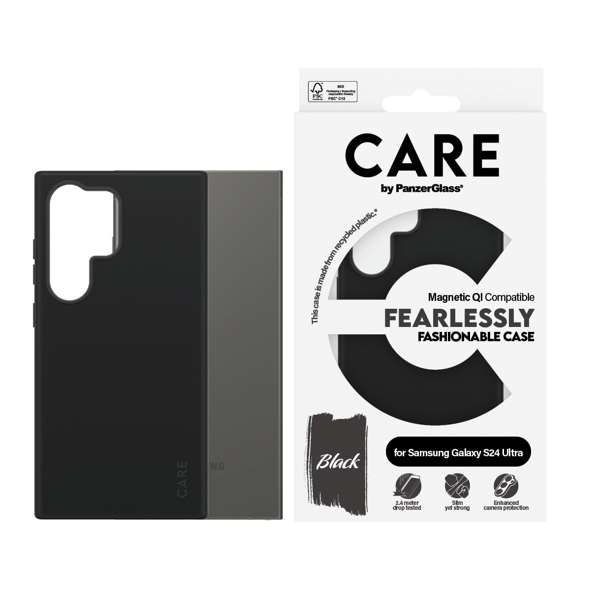 CARE by PanzerGlass Samsung Galaxy S24 Ultra FASHION Fearlessly Fashionable Case - Black