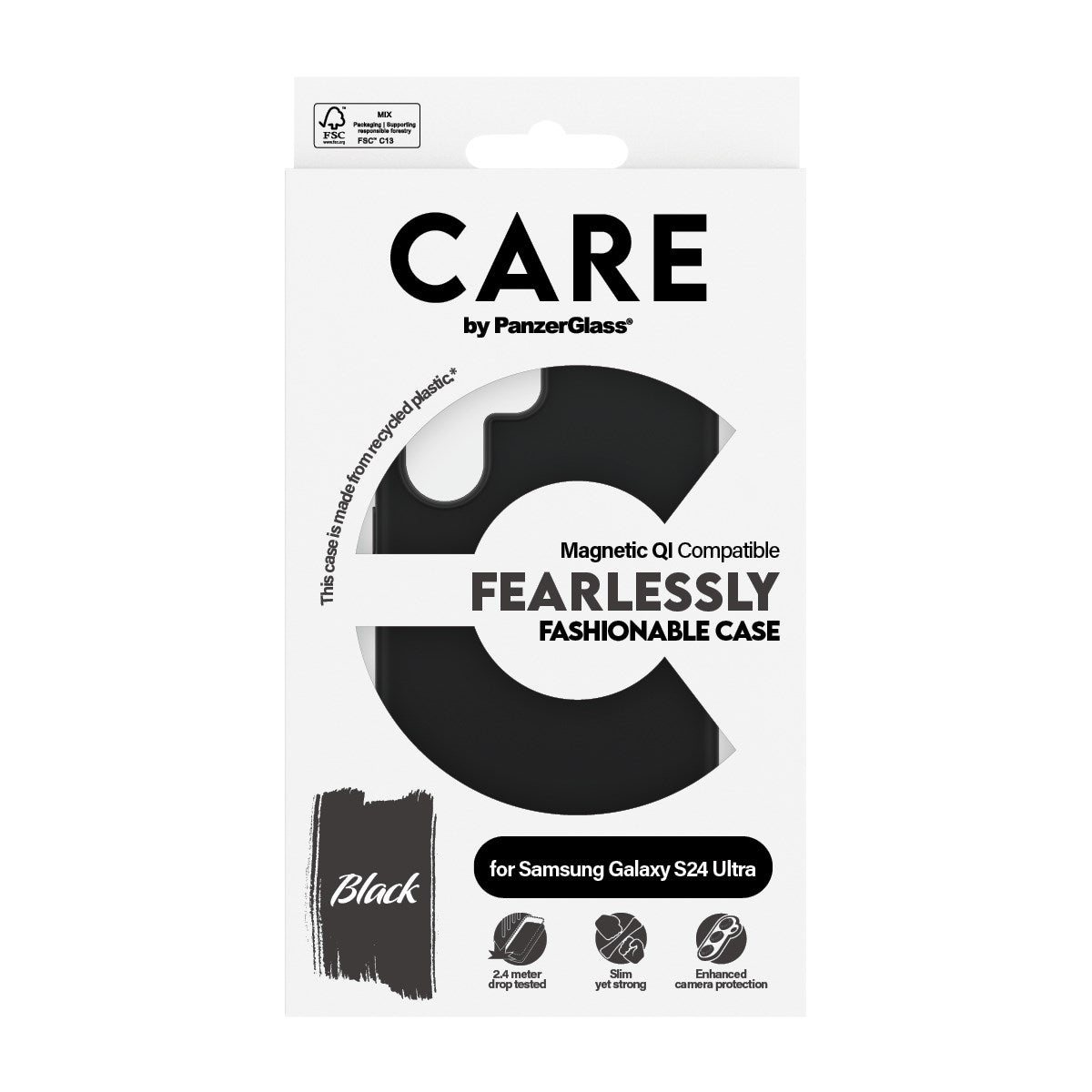 CARE by PanzerGlass Samsung Galaxy S24 Ultra FASHION Fearlessly Fashionable Case - Black