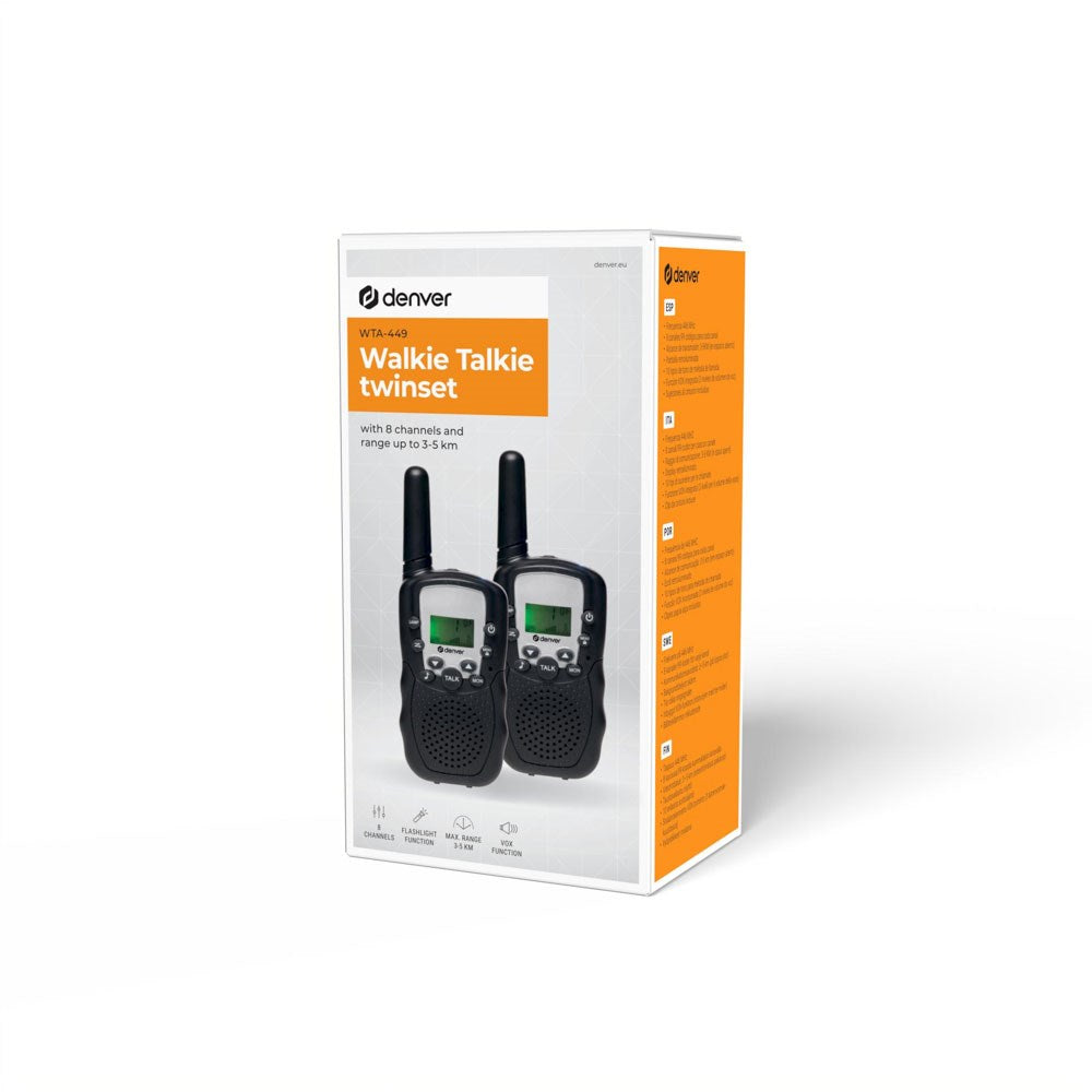 Denver WTA-449 Walkie Talkie Set - 2 pcs - Black