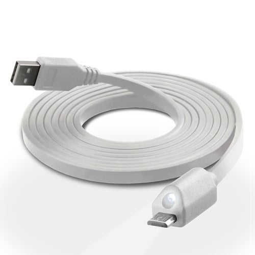 Naztech Micro-USB Cable with Light 1.8m - White