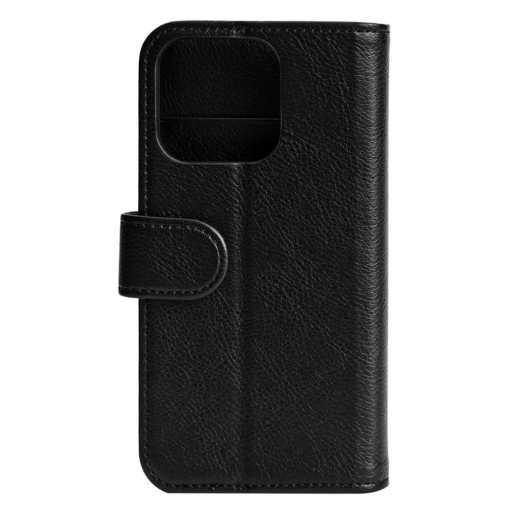 Essentials iPhone 12 / 12 Pro PU Leather Flip Cover w. Card Holder - Black