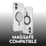 CARE by PanzerGlass iPhone 16 Plus Feature Kickstand Case - MagSafe Compatible - Transparent / Black