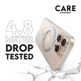 CARE by PanzerGlass iPhone 16 Pro Feature Kickstand Case - MagSafe Compatible - Transparent / Silver