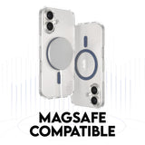 CARE by PanzerGlass iPhone 16 Plus FLAGSHIP Urban Combat Case - MagSafe Compatible - Transparent / Coronet Blue