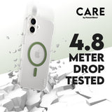CARE by PanzerGlass iPhone 16 Plus FLAGSHIP Urban Combat Case - MagSafe Compatible - Transparent / Piquant Green