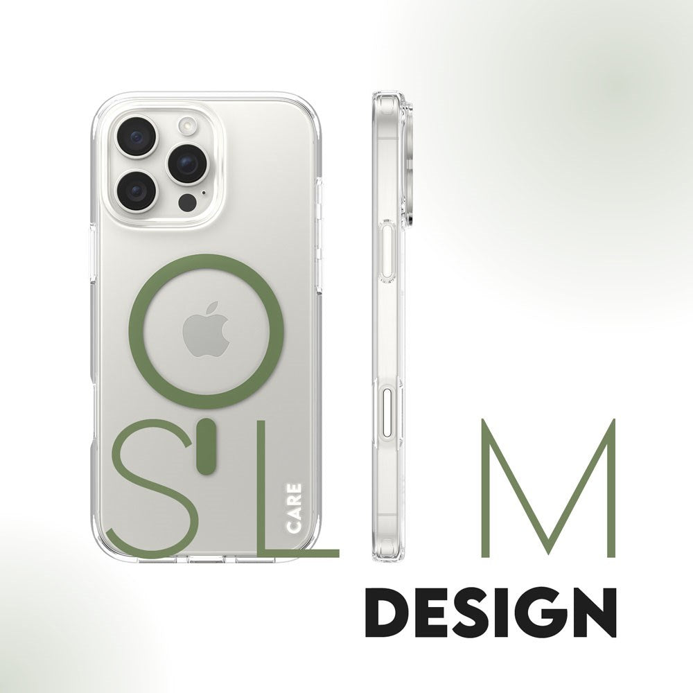 CARE by PanzerGlass iPhone 16 Pro Max FLAGSHIP Urban Combat Case - MagSafe Compatible - Transparent / Piquant Green
