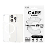 CARE by PanzerGlass iPhone 15 Pro FLAGSHIP Urban Combat Case - MagSafe Compatible - Transparent / White