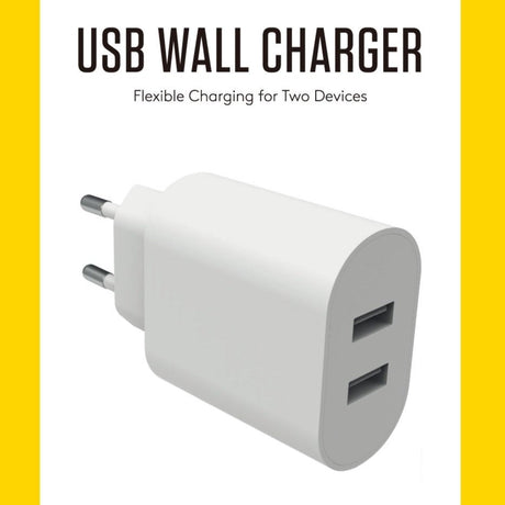 Smartline 24W Wall charger w. 2x USB-A - White