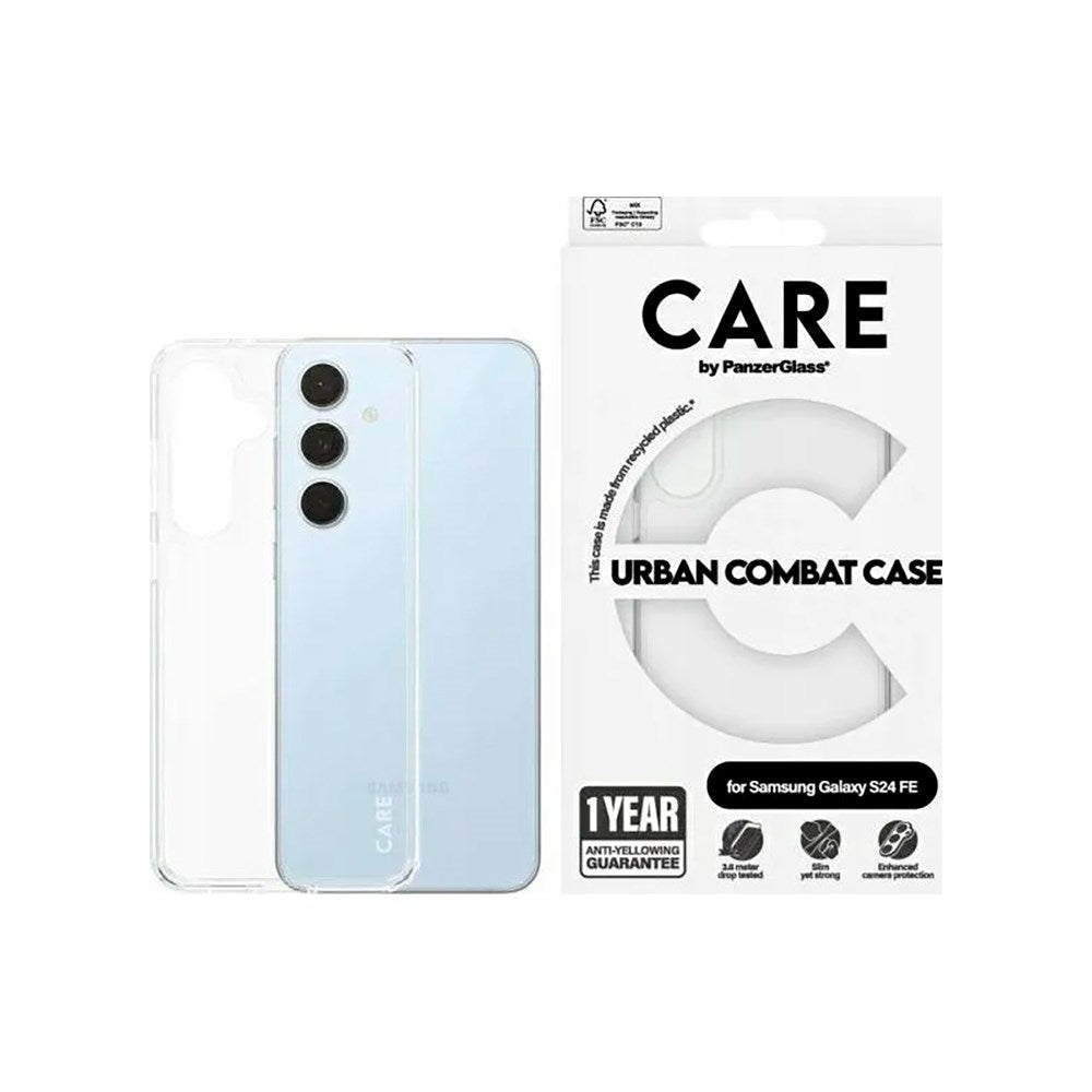 CARE by PanzerGlass Samsung Galaxy S24 FE FLAGSHIP Urban Combat Case - Transparent