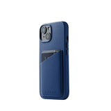 Mujjo iPhone 14 Leather Wallet Case - Blue