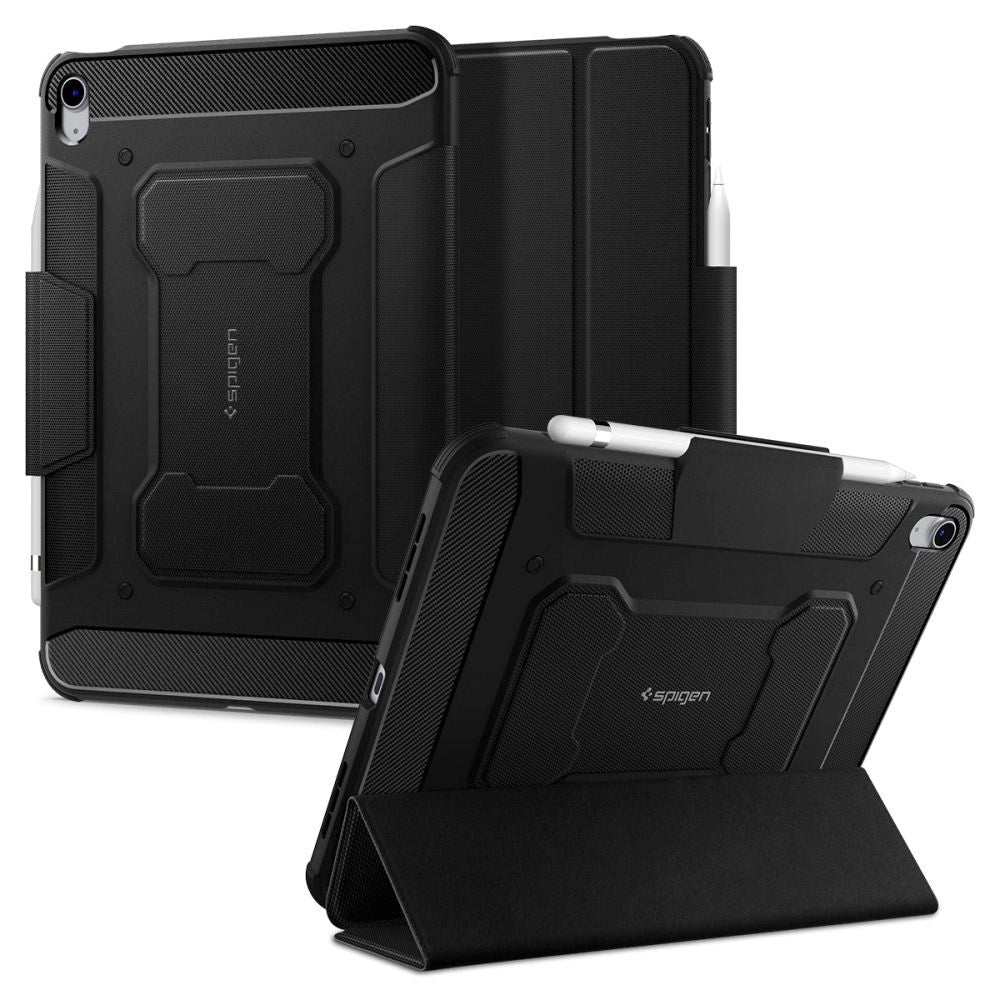 iPad 10.9" (2022) Spigen Rugged Armor Pro Case w. Apple Pencil Holder - Black