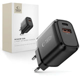 Tech-Protect 65W Wall Charger w. 1x USB-C & 1x USB-A - Black