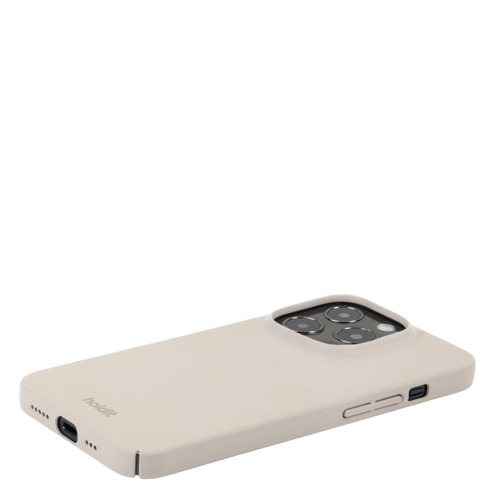 Holdit iPhone 15 Pro Slim Plastic Case - Light Beige