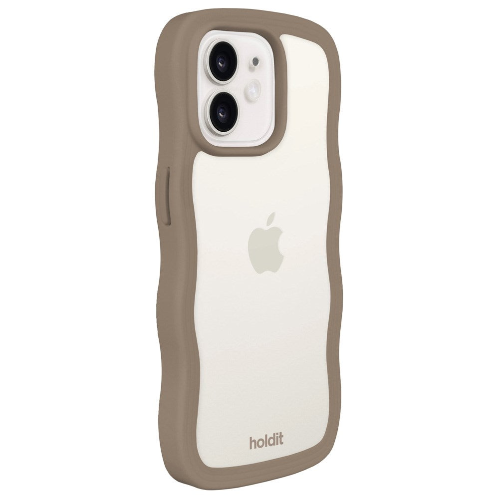 Holdit iPhone 12 / 12 Pro Wavy Case - Mocha Brown / Transparent